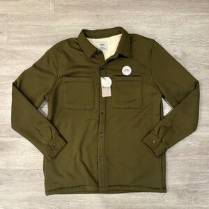 Nomad Men's Forest Green Casual Button Down Sherpa Lined Jacket